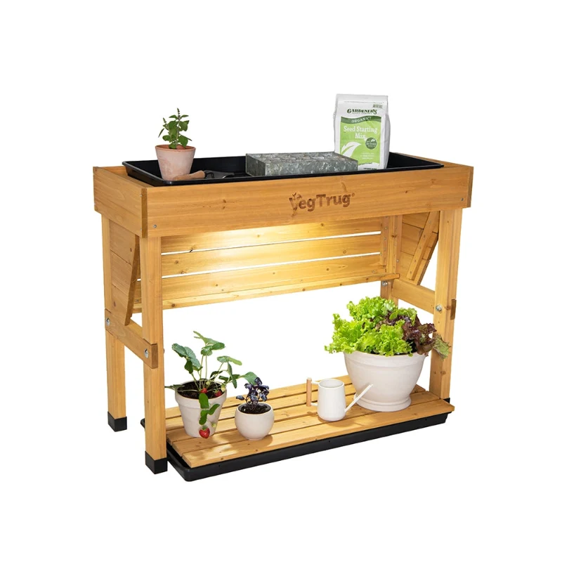 Station de travail pour jardin d'herbes aromatiques d'intérieur avec lampe de croissance LED 50W et plateau de plantation