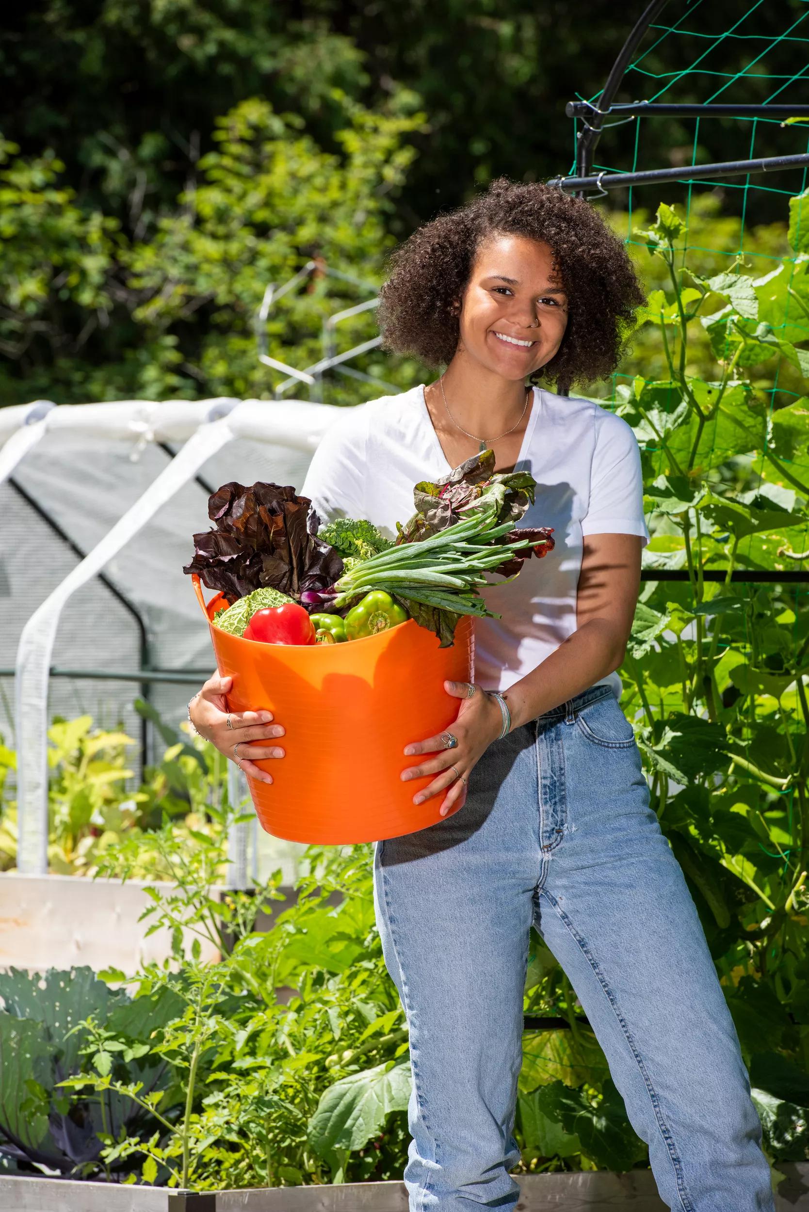 Baignoire de jardin souple et colorée, 7 gallons, multi-usages, avec poignées