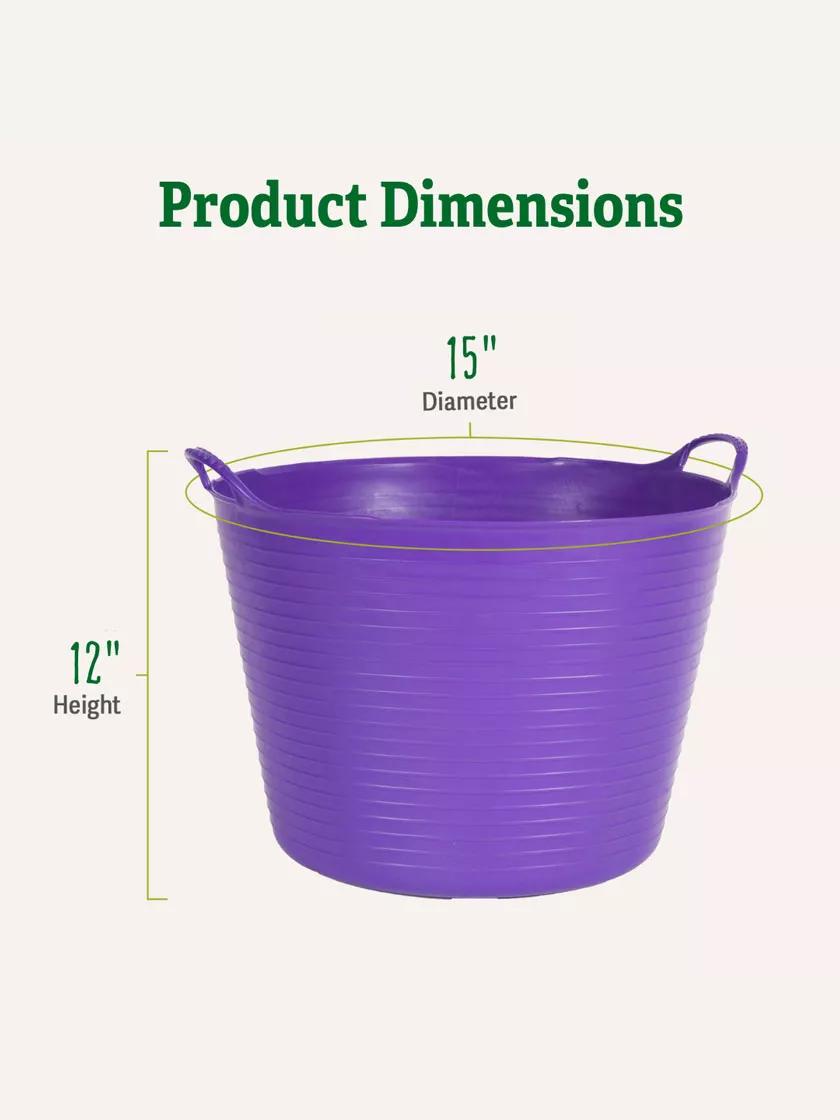 Baignoire de jardin souple et colorée, 7 gallons, multi-usages, avec poignées
