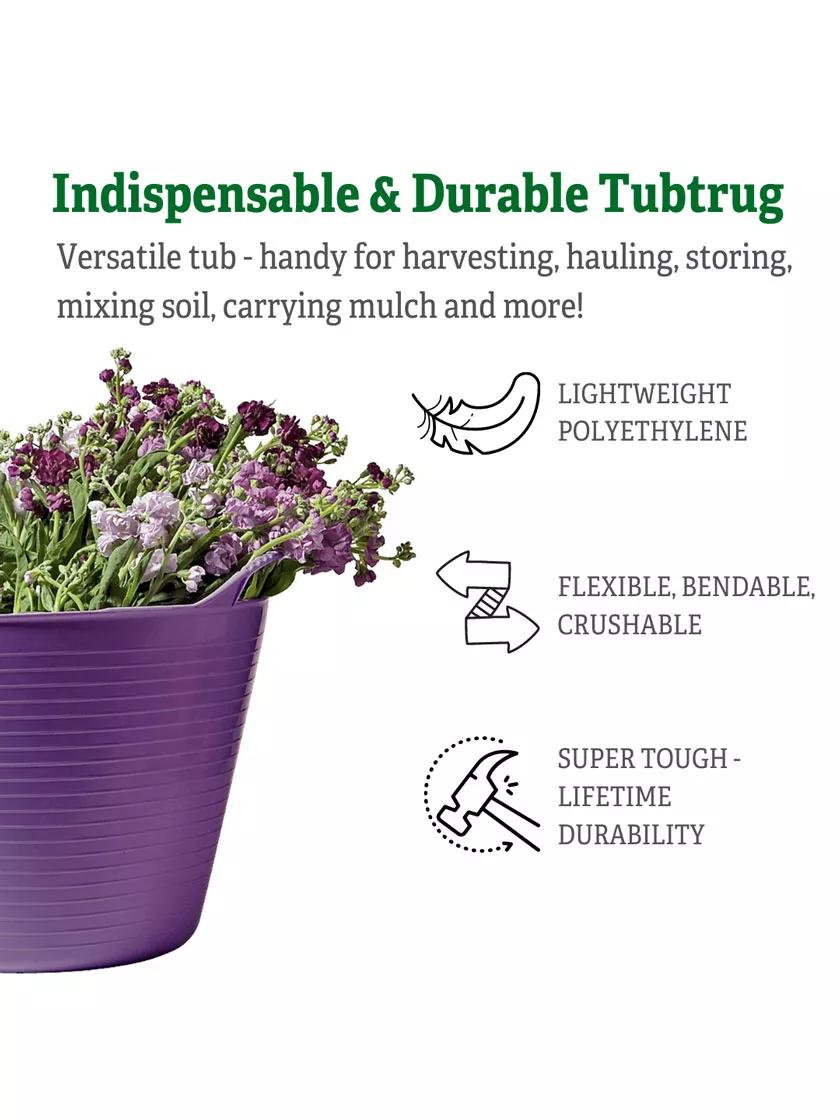 Baignoire de jardin souple et colorée, 7 gallons, multi-usages, avec poignées