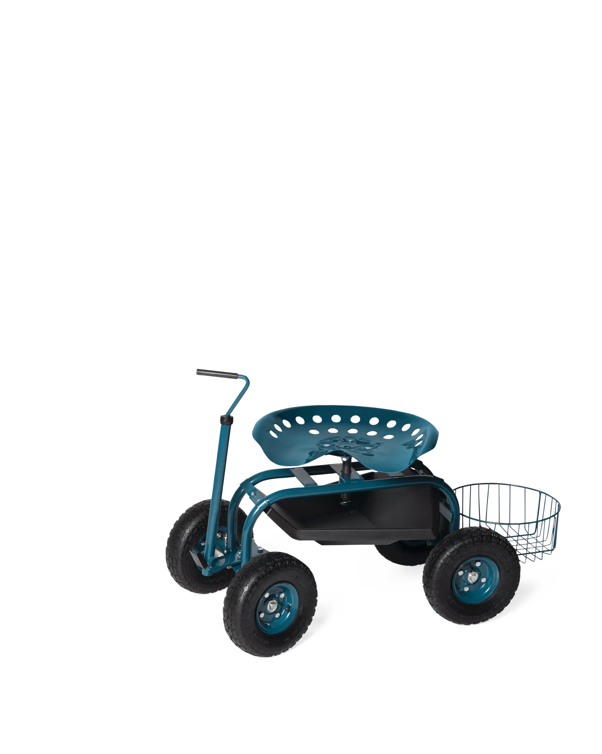 Jardinage Deluxe avec Siège Roulant et Panier à Outils, Multicolore