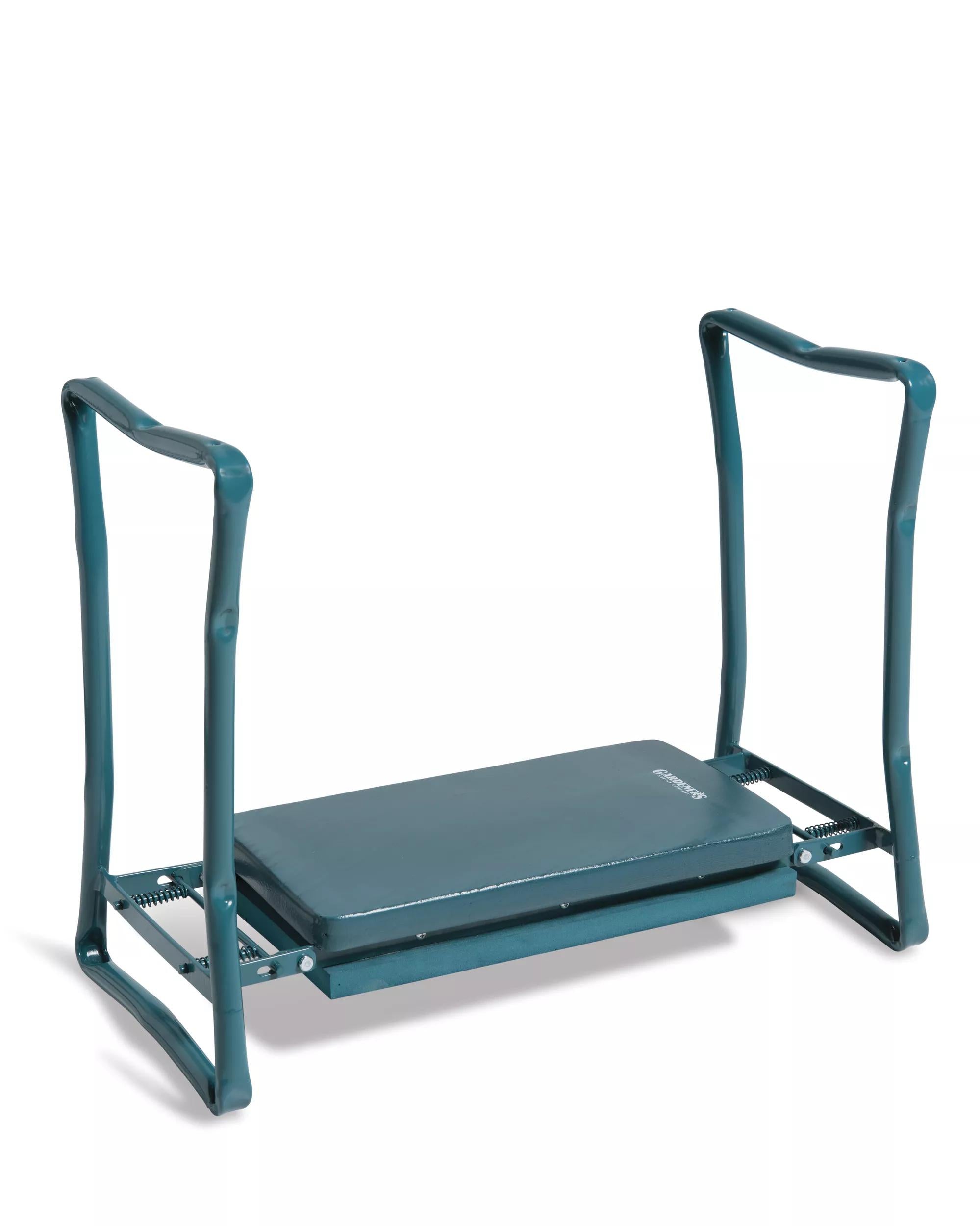 Banc de jardin agenouilloir avec coussin rembourré et cadre en acier pliable