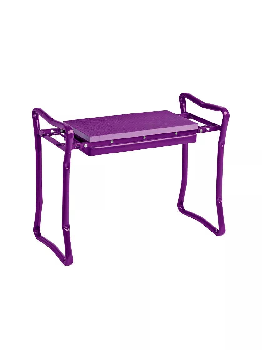Banc de jardin agenouilloir avec coussin rembourré et cadre en acier pliable