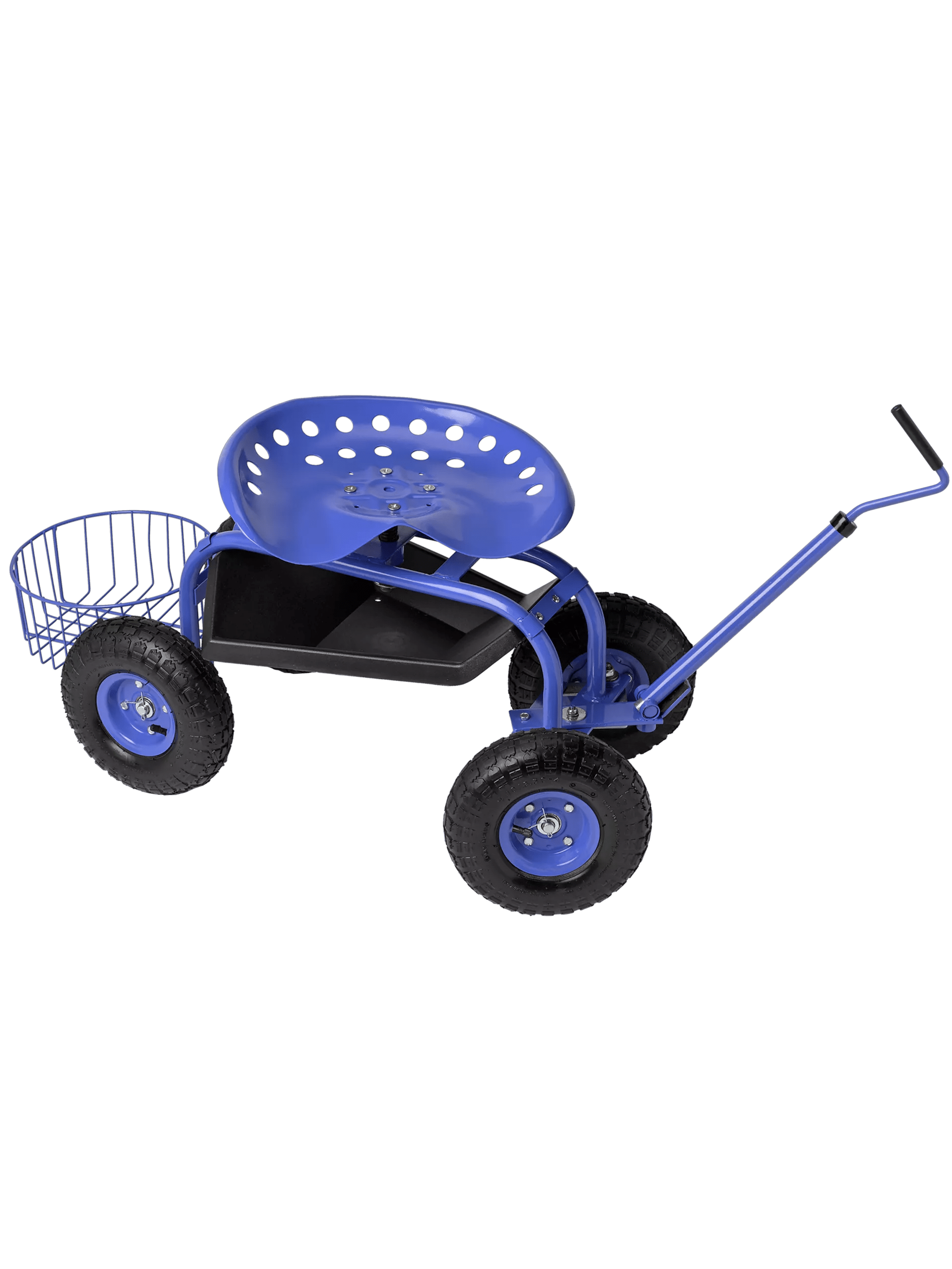 Jardinage Deluxe avec Siège Roulant et Panier à Outils, Multicolore
