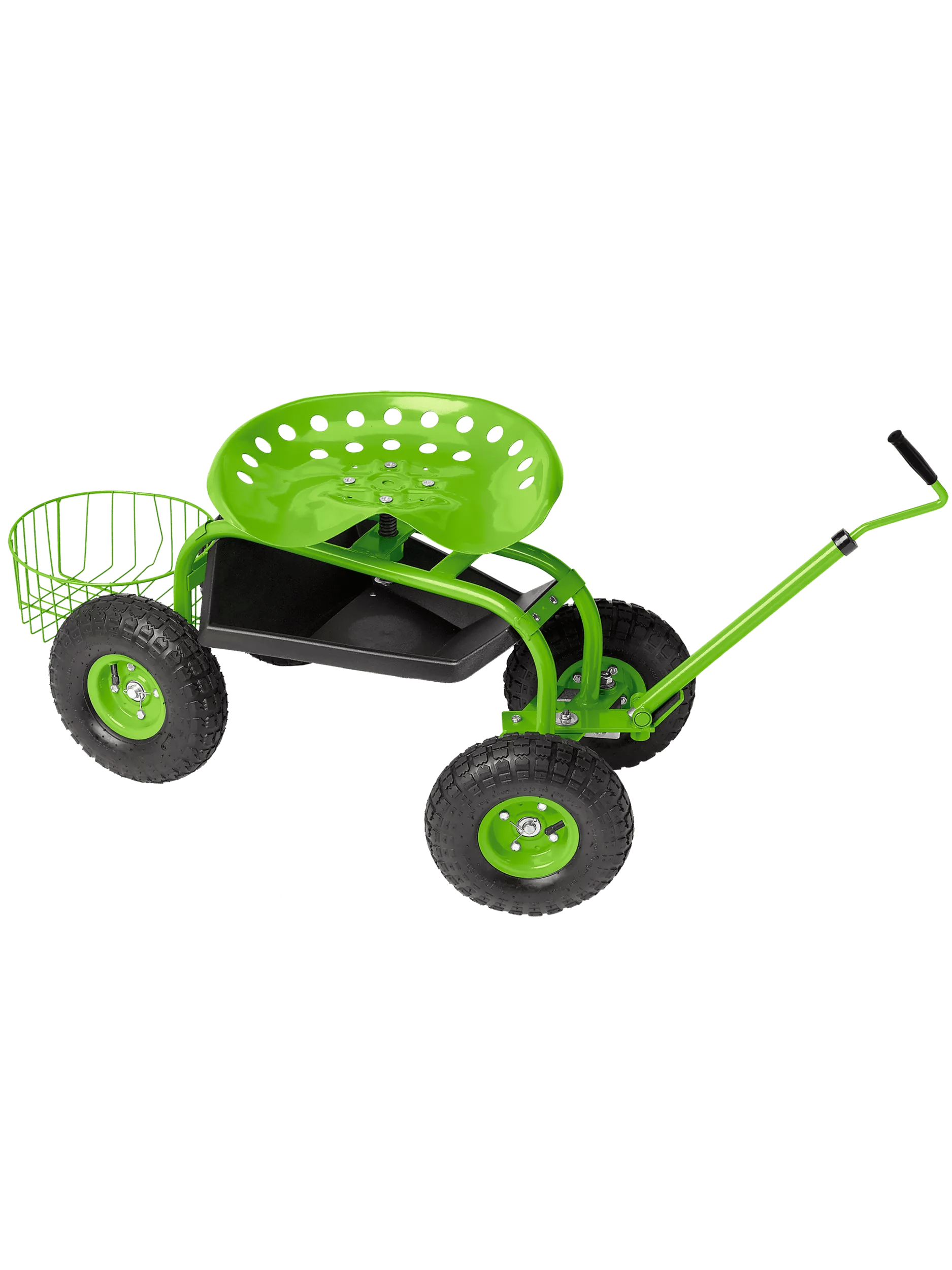 Jardinage Deluxe avec Siège Roulant et Panier à Outils, Multicolore