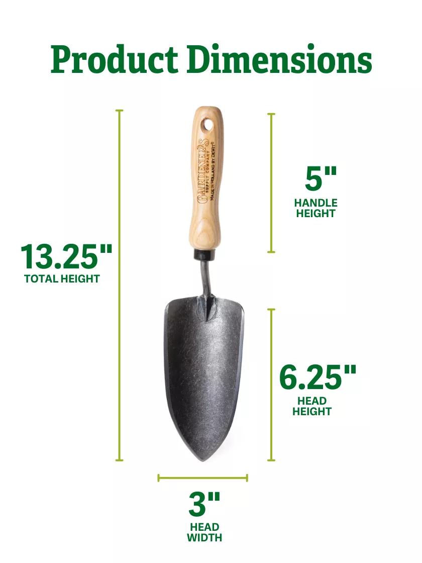 Transplantoir de jardin en acier à haute teneur en carbone forgé à la main avec manche en bois dur
