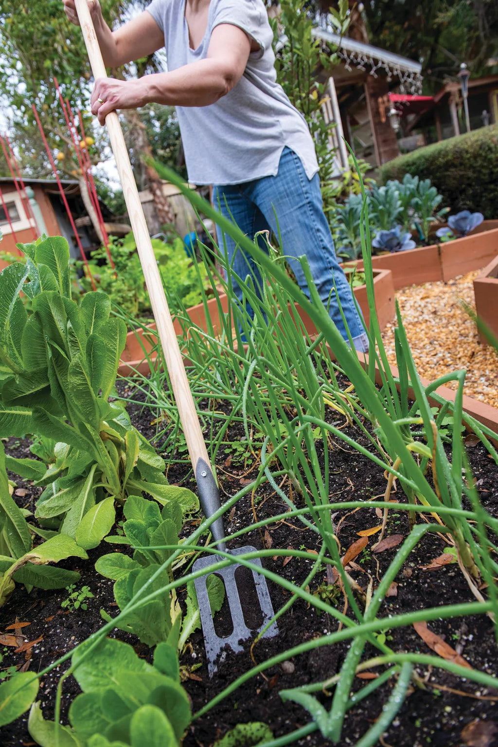 Fourche de jardin, acier forgé à la main, cultivateur de sol, désherbage, outil de creusage