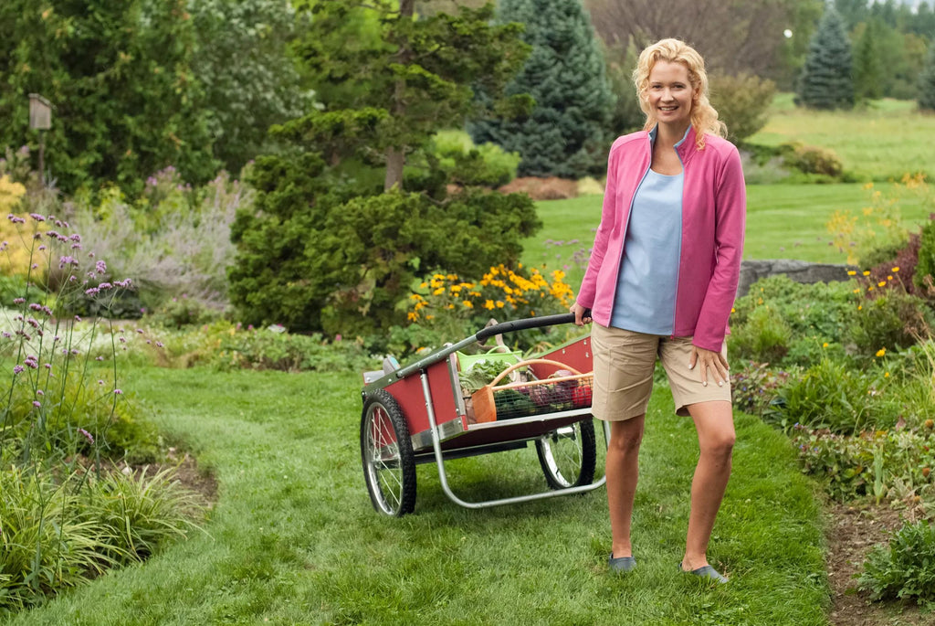 Chariot de jardin moyen avec roues pneumatiques et cadre en aluminium