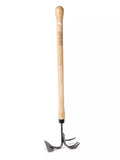 Binette-cultivateur 2-en-1 surélevé avec manche en bois