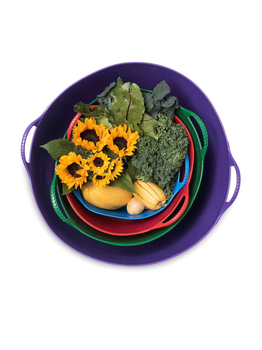 Baquet de rangement de jardin multi-usage flexible et coloré de 13,2 litres