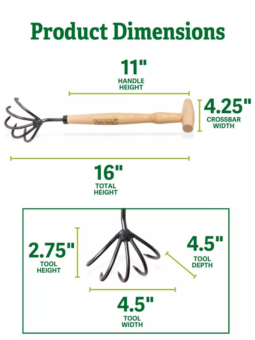Cultivateur pour planches surélevées 5 dents T-Grip avec manche en bois de frêne