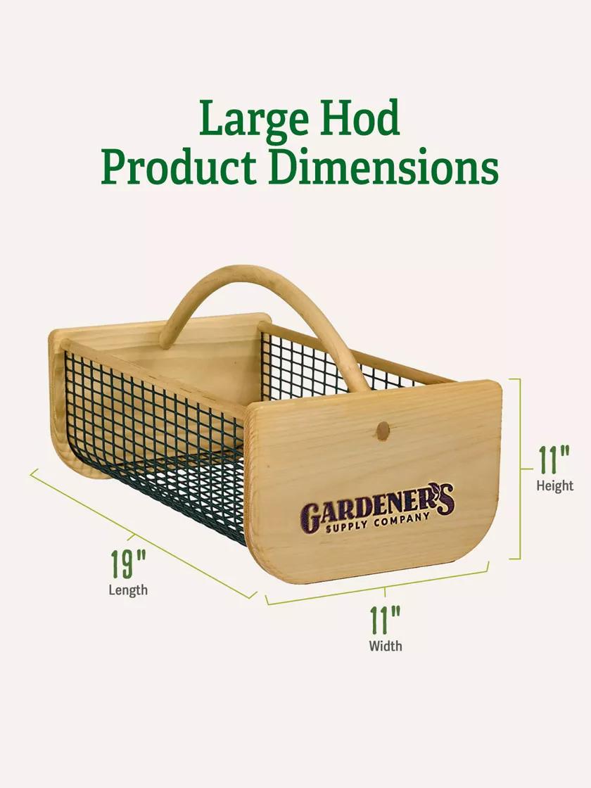Panier de récolte de jardin en treillis métallique à cadre en bois avec poignée