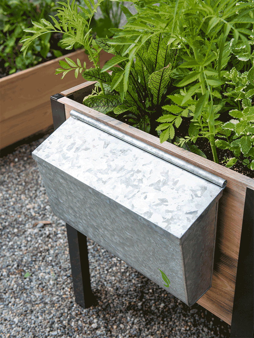 Boîte de rangement en acier galvanisé pour outils de jardin avec séparateur