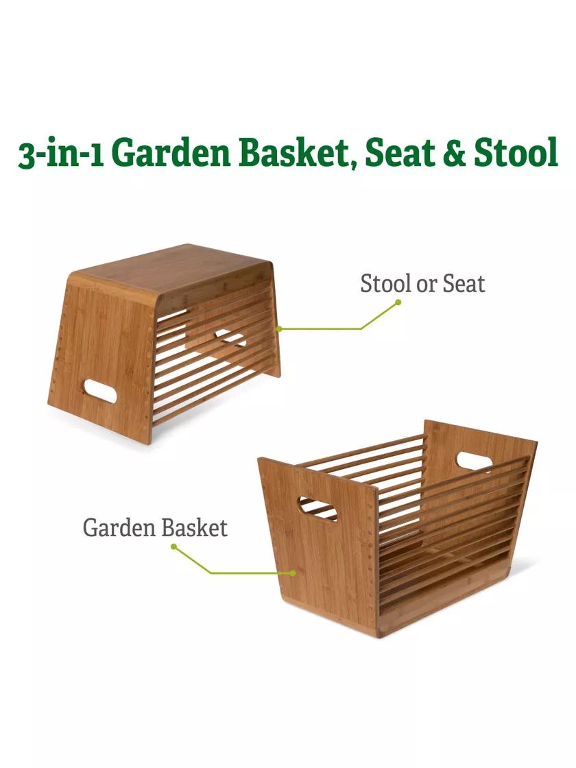 Tabouret et panier en bambou
