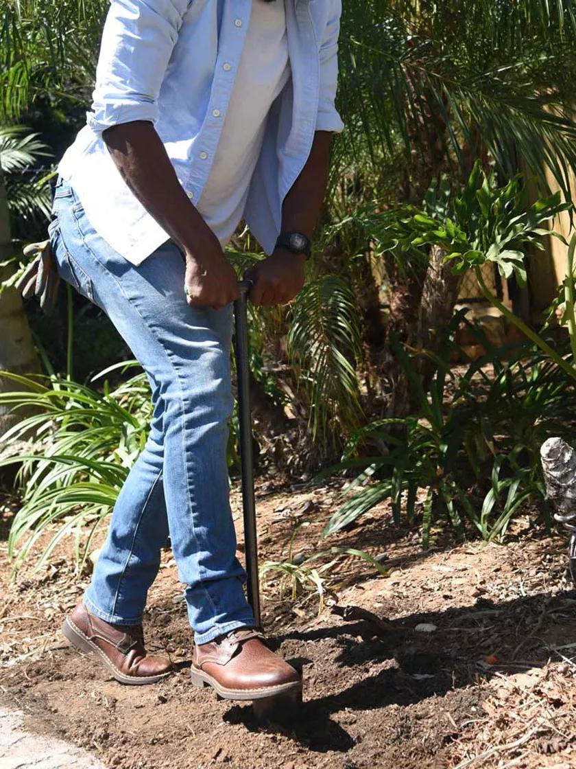 Plantoir à bulbes en acier à long manche pour creuser et planter dans le jardin