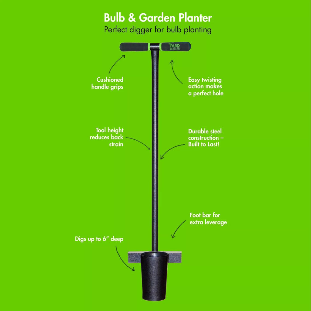 Plantoir à bulbes en acier à long manche pour creuser et planter dans le jardin
