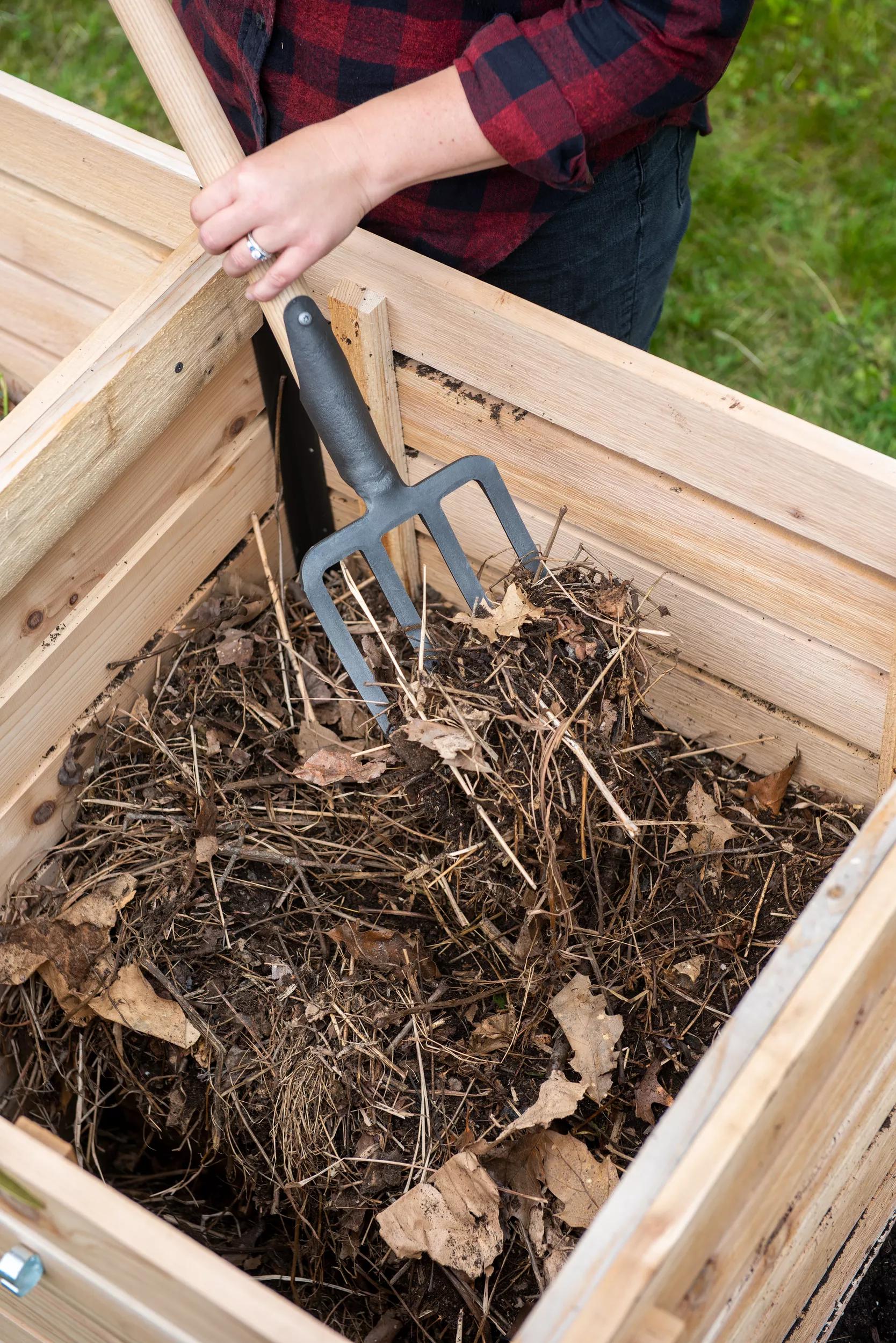 Fourche à bêcher hollandaise robuste avec manche en bois dur pour la terre de jardin