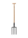 Fourche à bêcher hollandaise robuste avec manche en bois dur pour la terre de jardin